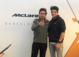 Fernando Alonso with FA Racing Formula Renault Eurocup driver Brad Benavides