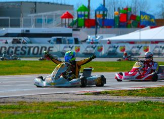 Dino Beganovic (Tony Kart/Vortex/Bridg) from Ward Racing taking his maiden victory in the OK class during the first round of WSK Euro Series at Sarno.